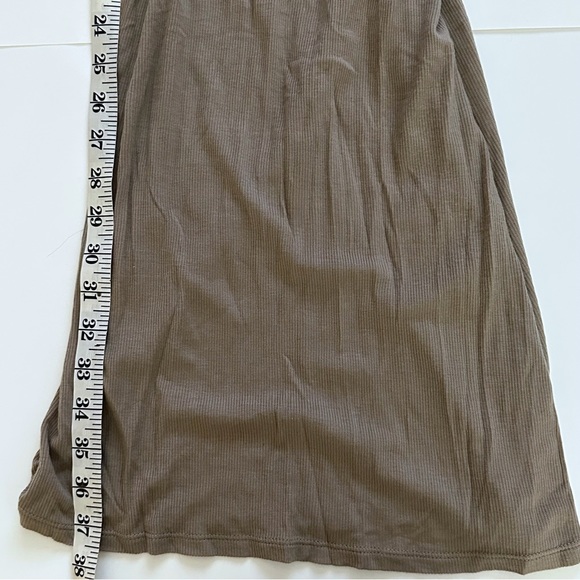 BCBGMaxazria Hazel Tank Dress in Gravel Taupe Lyocell Ribbed Knit Racerback M - Picture 8 of 11